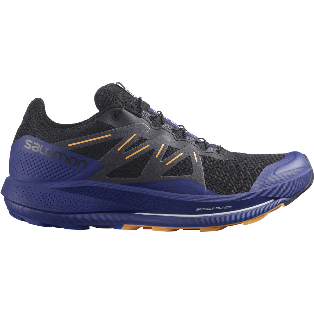 Men's Salomon Pulsar Trail, Black/Clematis Blue/Blazing Orange, 10.5 D Medium
